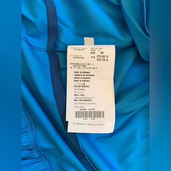 PRADA‎ Azure Blue Cotton Poplin Boatneck Smocked Drop Waist A-Line Dress 46 NWT - Picture 8 of 8